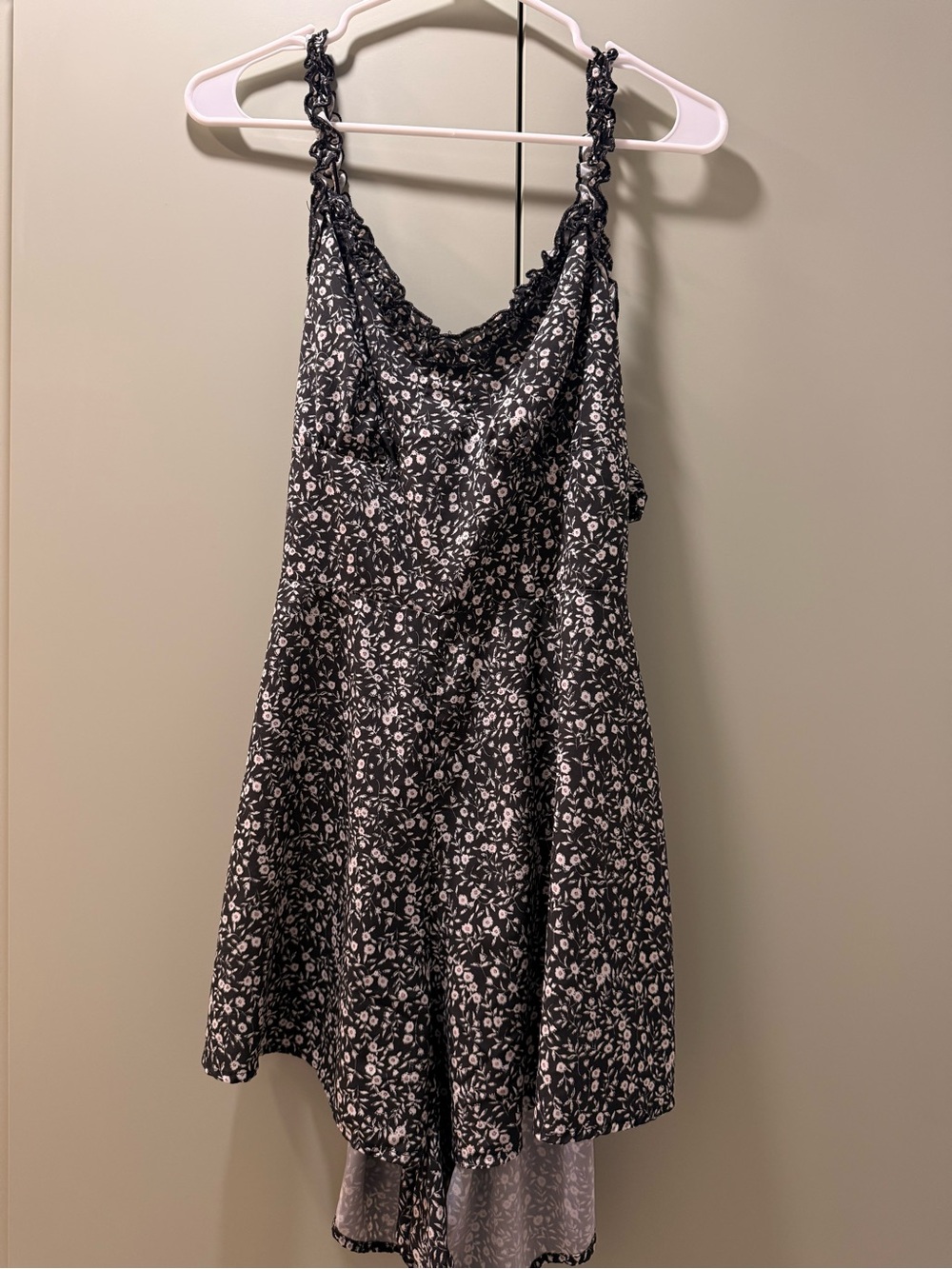 Amazon Black and White Backless Floral Slip Dress